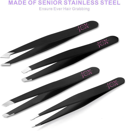 Tweezers Set - Professional Stainless Steel Tweezers for Eyebrows