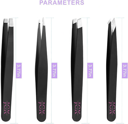 Tweezers Set - Professional Stainless Steel Tweezers for Eyebrows