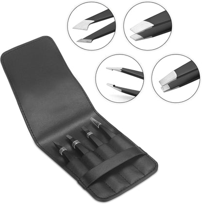 Tweezers Set - Professional Stainless Steel Tweezers for Eyebrows